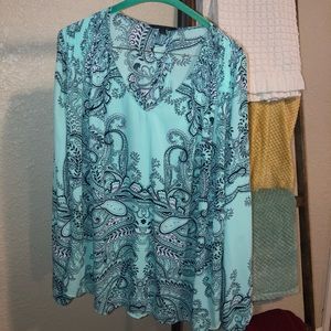 Banana republic green pattern top